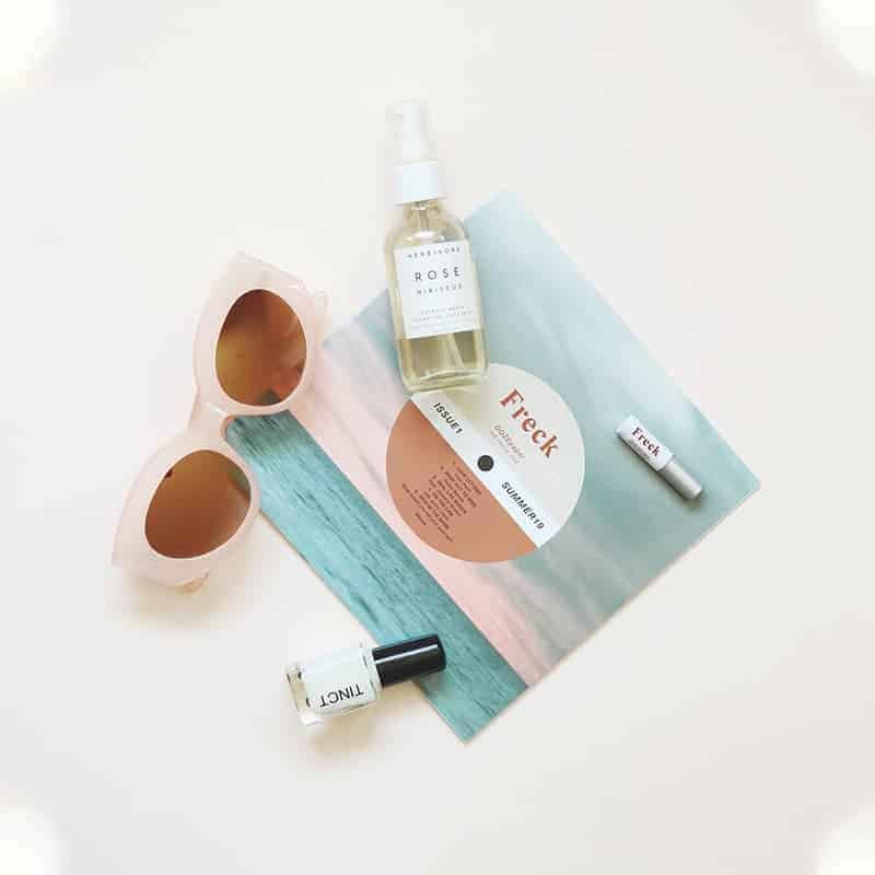 Sun glasses, CD, nail polish and a body spray.