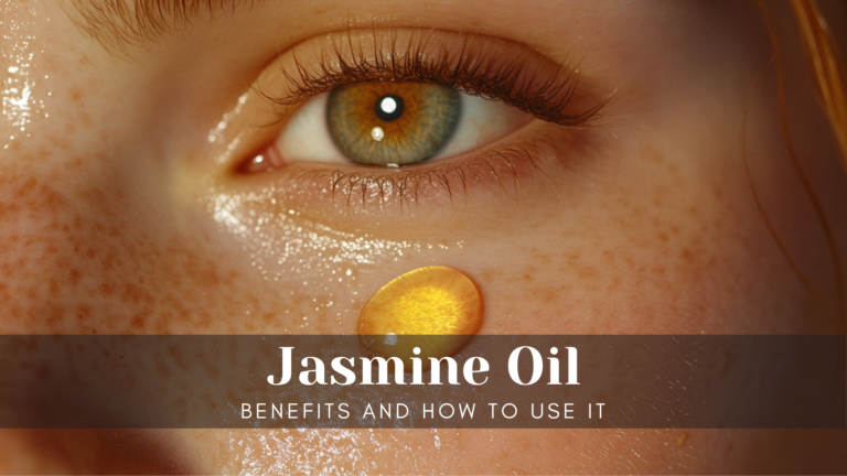 A model with Jasmine Oil on her face.