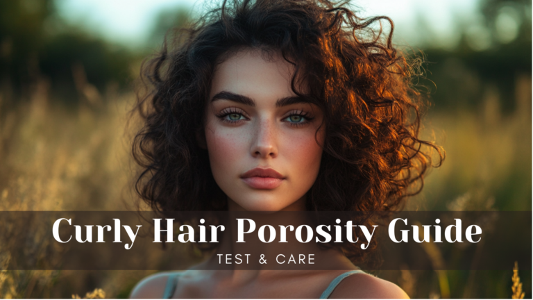 Curly Hair Porosity Guide: realistic magazine photoshoot with woman that has curly hair