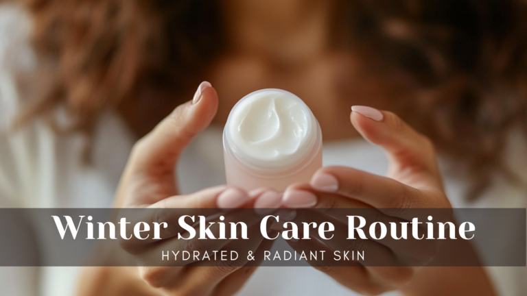 Winter Skin Care Woman holding lotion