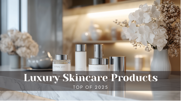 Top Luxury Skincare Products on a luxurious counter
