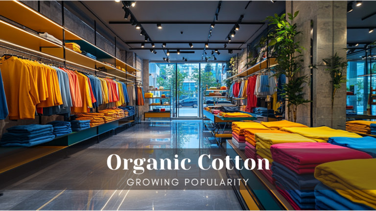 high end women's store with a lot a lot of organic cotton clothing hanging and folded