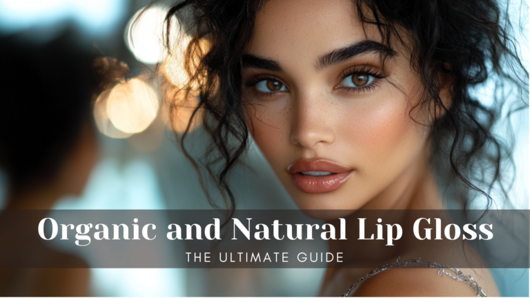 A stunning super model woman standing next to a mirror, close-up of flawless lip gloss, sculpted look., smiling at the camera, wearing a dress that contrast, skin details, super realistic