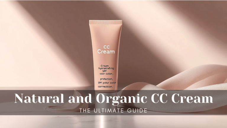A high-quality image of a CC cream product in an elegant tube with minimalist packaging, placed on a clean, radiant background. The product is accompanied by a small smear of cream, showcasing its smooth texture and natural tint. Soft lighting enhances the luxurious and hydrating feel.