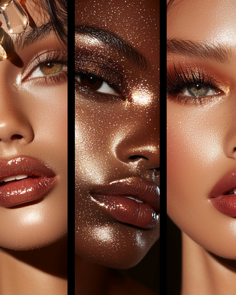 Woman wearing natural concealers and flawless skin application.