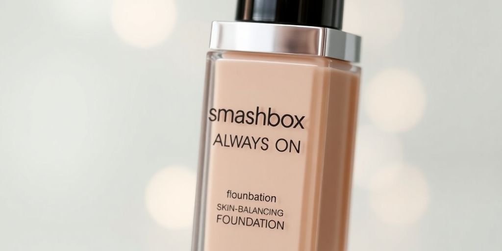 Smashbox Always On Skin-Balancing Foundation bottle on display.
