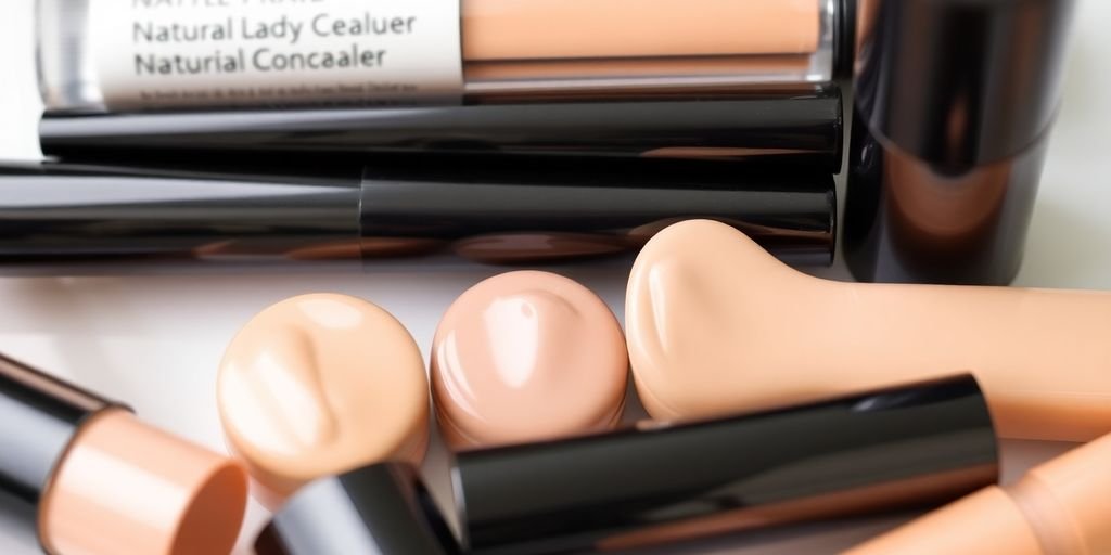 Close-up of natural concealers in different shades.