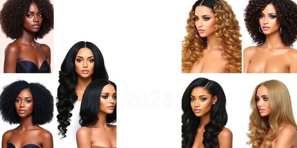 Various natural hair wigs from Eternal Wigs collection.