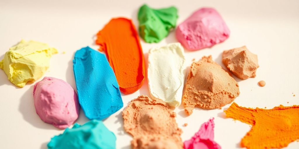 Colorful organic highlighters arranged on a light background.