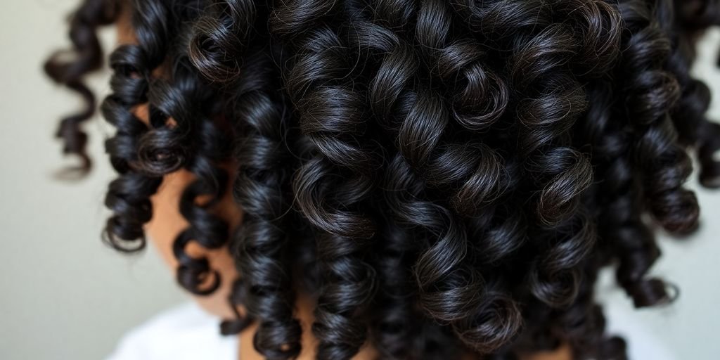 Close-up of healthy, styled Type 4B hair.