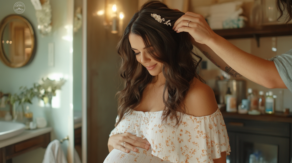 Pregnant woman with Hair Dye
