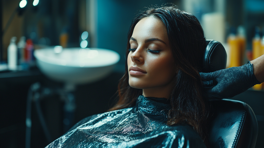 Pregnant woman with Hair Dye