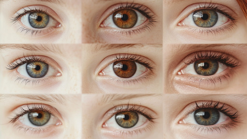 a diagram showing the 9 different shapes of eyes