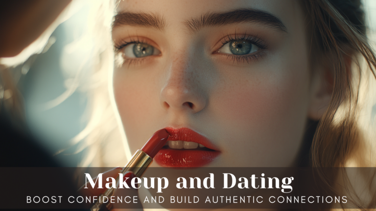 a beautiful young woman putting on makeup and dating.