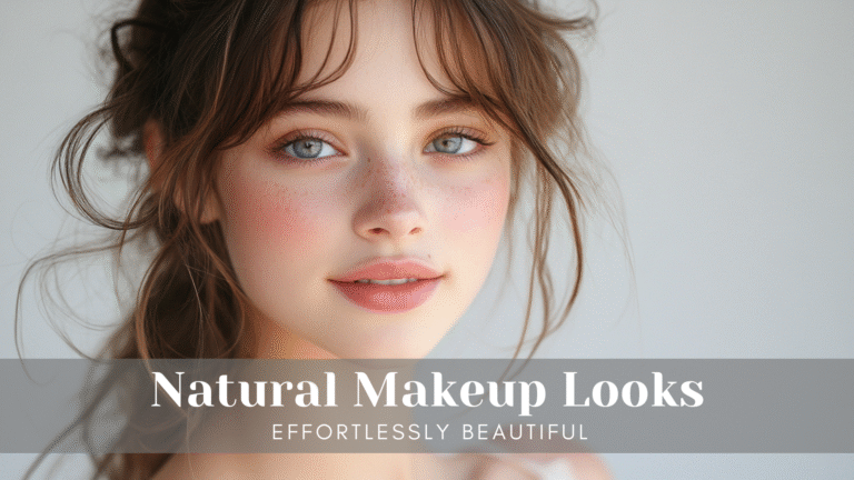 Model with flawless natural makeup and glowing skin.