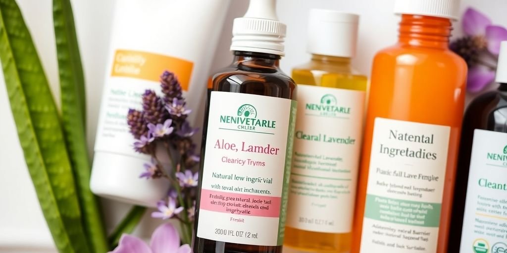 Natural skincare products with botanical ingredients for healthy skin.