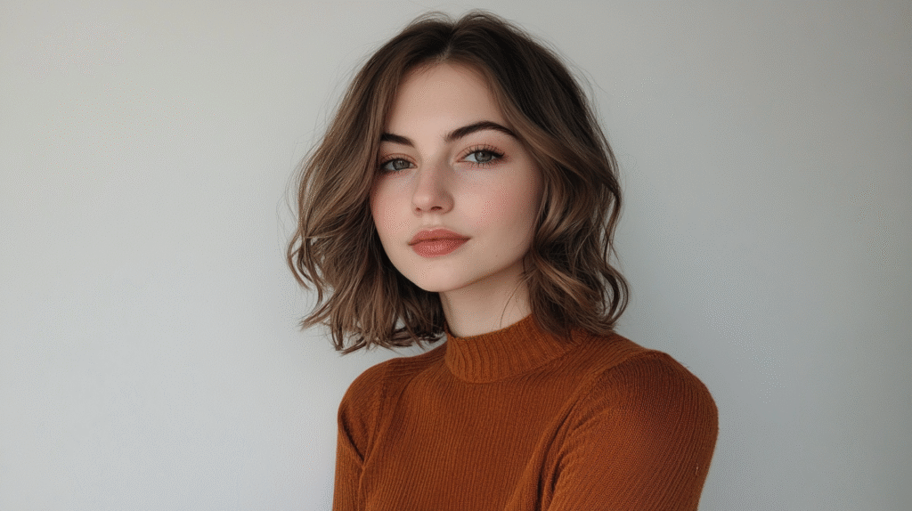 A 22 year old woman wearing clean makeup, magazine cover