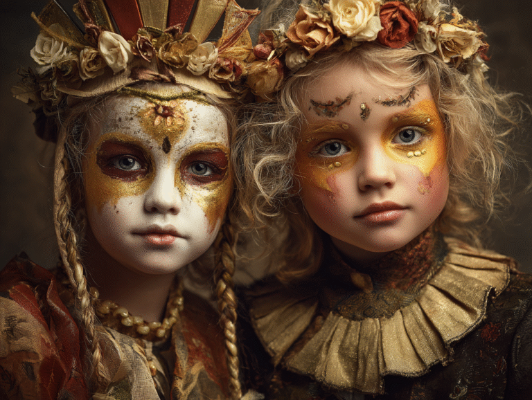 kids wearing makeup for magazine cover