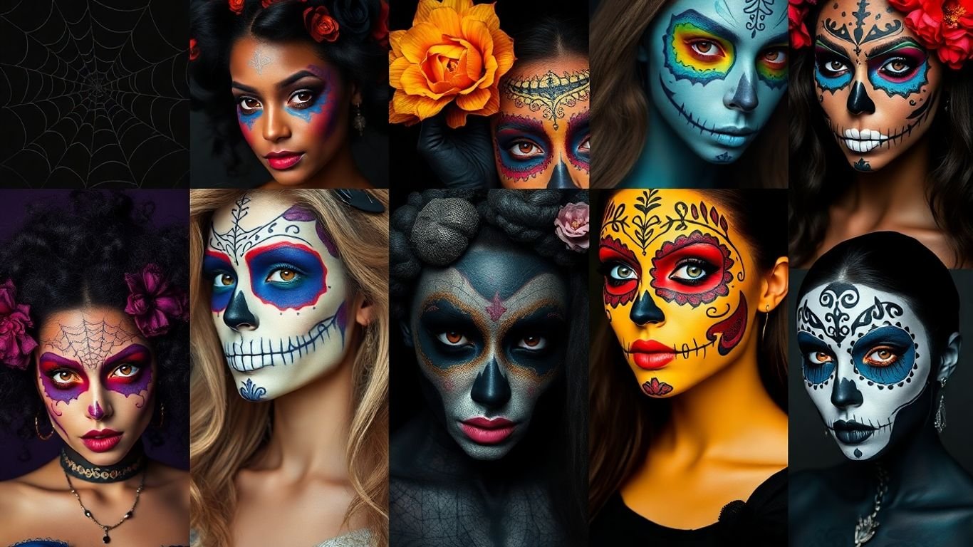 Creative Halloween makeup looks for easy application.