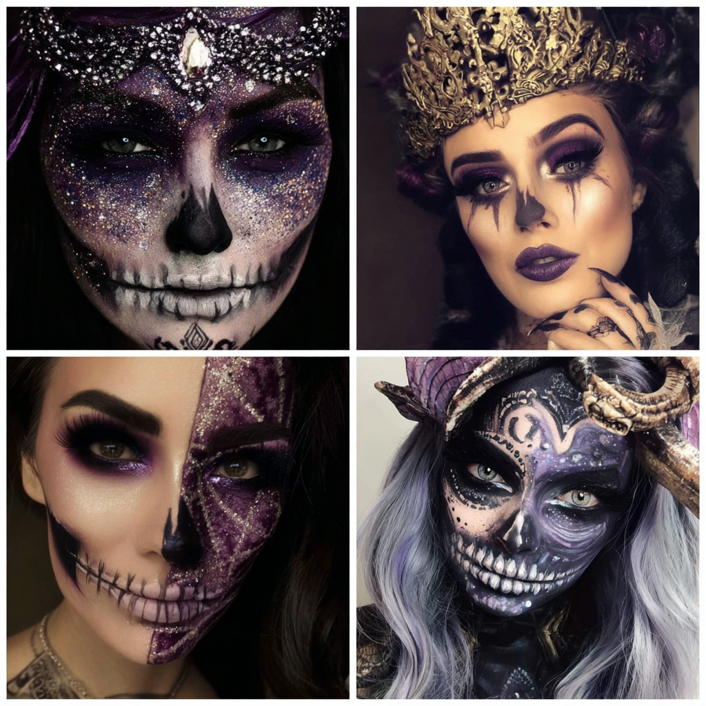 Creative Halloween makeup looks for easy application.