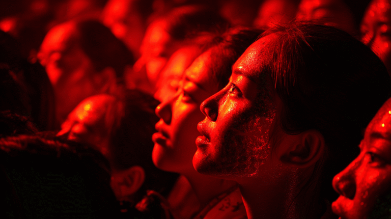 People celebrating National Day with glowing skin.