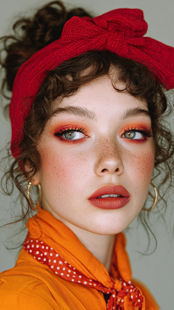 Woman with bold German makeup look