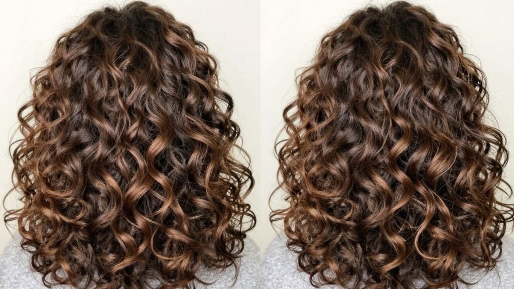 Woman with healthy, defined mixed curls