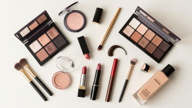 Assorted Vietnamese makeup products for a radiant look.