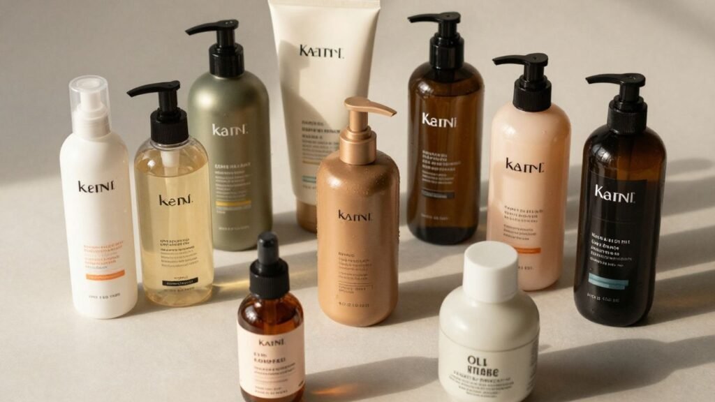 Curly hair products and styling creams.