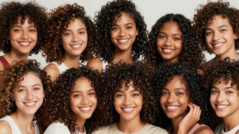 Diverse people with beautiful, healthy curly hair