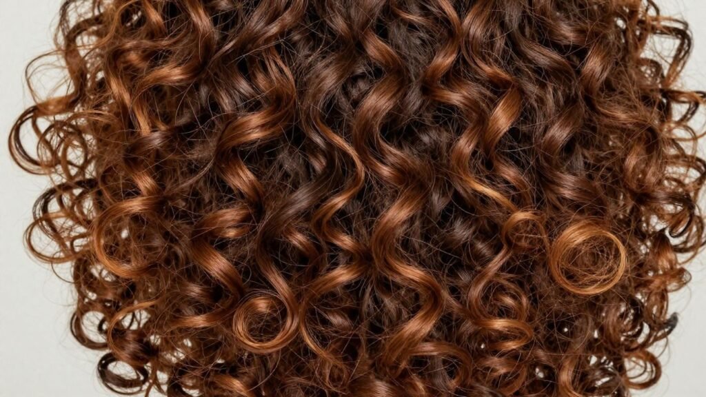 Woman with healthy, defined biracial curly hair.