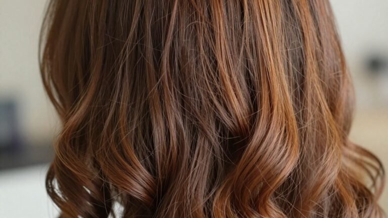 Smooth, frizz-free mixed hair with defined curls and waves.