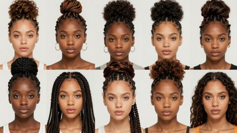 Protective hairstyles for mixed hair.