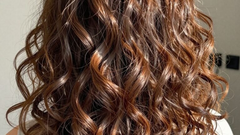 Woman with healthy, shiny, defined curly hair