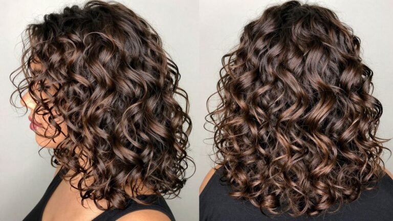 Woman with defined, shiny Type 2C 3A curls.
