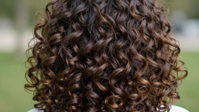 Woman with healthy, bouncy curly hair