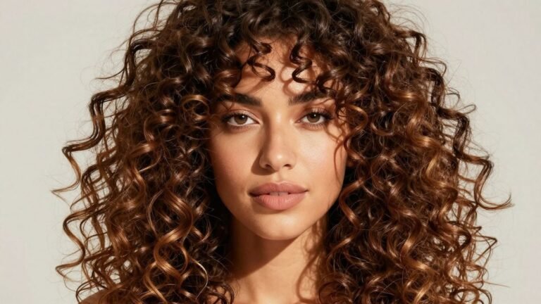 Woman with healthy, defined high porosity curly hair.