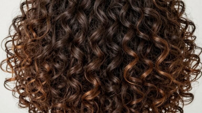 Woman with defined mixed curls