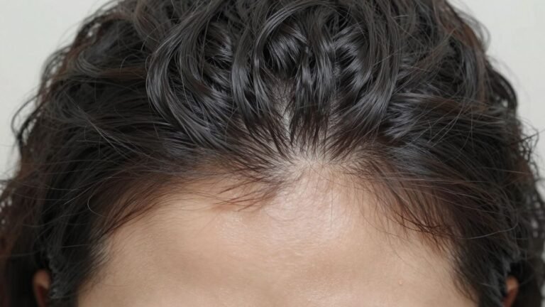 Healthy scalp with defined curly hair